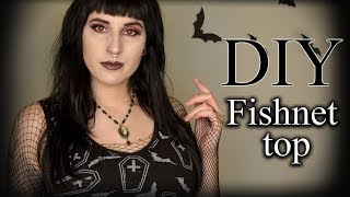 Goth on a budget  simple fishnet sleeves DIY [upl. by Aitnuahs]