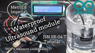 Measure distance using JSN SR04T Waterproof ultrasound sensor with Arduino and LCD i2c [upl. by Lledyr]