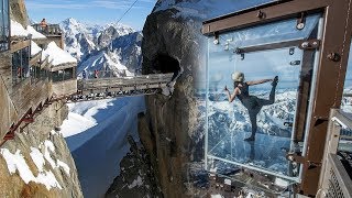 Mont Blanc Chamonix Aiguille du Midi in the French Swiss amp Italian ALPS [upl. by Rodina]