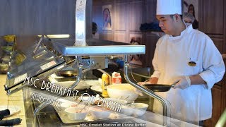 MSC Divina Food  Breakfast at the Buffet amp Main Dining Room 4K [upl. by Neyuh]