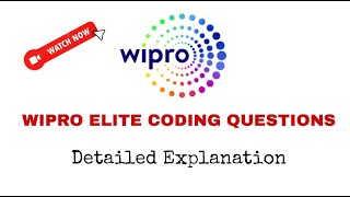 Wipro Elite coding questions  Solutions [upl. by Onimixam]