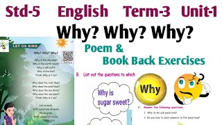 5th Std English Term 3 unit 1  Why Poem  5th Std English  Samacheer Kalvi [upl. by Ettenhoj]