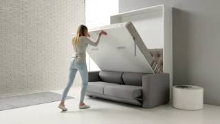 Pessotto reti  Alì with Sofa  Murphy bed with folding sofa [upl. by Lledyl]