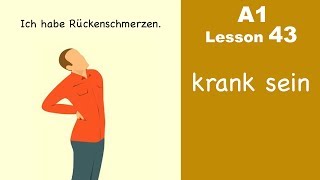 Learn German  krank sein  German for beginners  A1  Lesson 43 [upl. by Vidda]