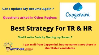 Capgemini Technical Interview Strategy and FAQs  Aptitude Adda [upl. by Ossie396]