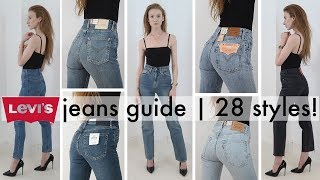 The ultimate tryon guide to womens Levis jeans  EVERY STYLE  2018 [upl. by Pretrice]