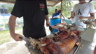 Drinking Reindeer Beef amp Cow Skin Soup in Westmorelend Jamaica [upl. by Gnilyam]