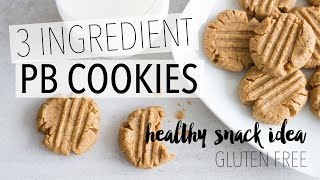 3 Ingredient Peanut Butter Cookies  Healthy Snack Ideas [upl. by Vladimir]