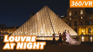 Virtual Tour of Paris Louvre Museum at Night 360VR [upl. by Parthen]