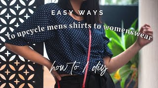 THRIFT FLIP HOW TO TURN MENSWEAR SHIRTS INTO WOMENS STYLE [upl. by Notsirhc]