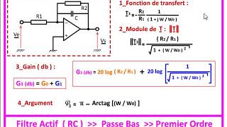 Filtre Actif RC passe Bas premier ordre [upl. by Fidelas]