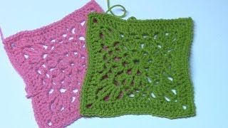 Haken  tutorial 65 granny square motief [upl. by Shanie970]