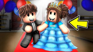 Baby Brooks FIRST SCHOOL DANCE In Roblox Brookhaven [upl. by Olotrab]