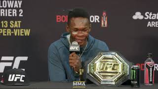 UFC 236 Israel Adesanya PostFight Press Conference  MMA Fighting [upl. by Dlorag667]