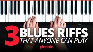 3 Blues Piano Riffs That Anyone Can Play [upl. by Atnek]