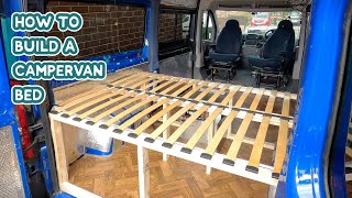 HOW TO build a CAMPERVAN BED  DIY Budget Campervan Conversion [upl. by Sivia]