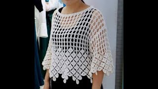 crochet tutorial blusa facil quotMarbellaquot todas las tallas [upl. by Accisej804]