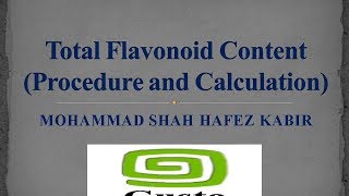 Total Flavonoid Content Procedure and Calculation [upl. by Acirehs736]