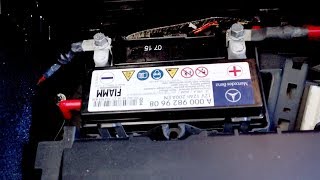 How to replace an Auxiliary battery in the Mercedes CLA250 GLA250 [upl. by Ennayram]