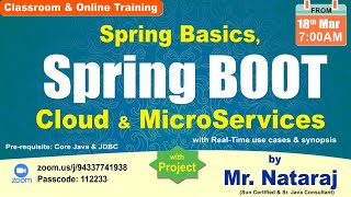 Spring Basics Spring Boot amp MicroServices  Session1  by Mr Nataraj [upl. by Nalym261]