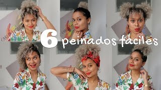 6 peinados fáciles para cabello RIZADO corto [upl. by Eissat]