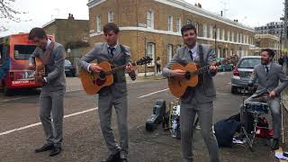 Buskers playing Help The Beatles in Hackney [upl. by Baese]