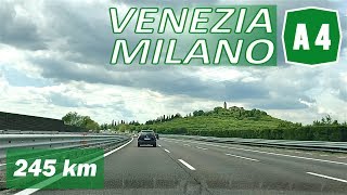 A4  VENEZIA  MILANO  Autostrada Serenissima  Percorso completo [upl. by Nnylkoorb]