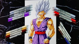 Drawing Tutorial How to Draw BEAST GOHAN DragonBall Super Super Hero [upl. by Lilly434]