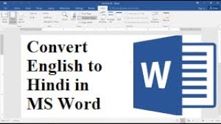 Convert English to Hindi in MS Word [upl. by Knick315]