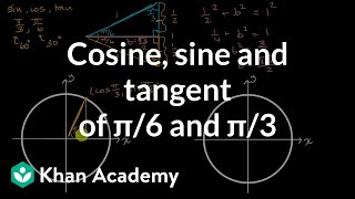 Cosine sine and tangent of π6 and π3 [upl. by Annam]