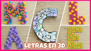 LETRAS EN 3D  5 IDEAS PARA DECORAR  DIY [upl. by Llehcim]