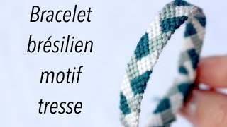 DIY  bracelet brésilien motif tresse ✨ Marion Blush [upl. by Mok]