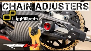 RSV4  Lightech Chain Adjusters  Install [upl. by Kahlil]