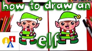 How To Draw A Cartoon Christmas Elf [upl. by Niassuh]