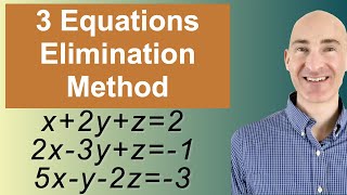 Solving Systems of 3 Equations Elimination [upl. by Butler]