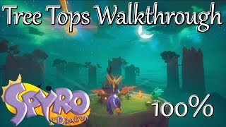 Spyro Reignited Trilogy Tree Tops Walkthrough  Gems Dragons amp Ramp Strategy [upl. by Ettenwad]