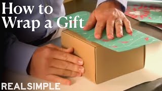 How to Wrap a Gift  Real Simple [upl. by Notlil]