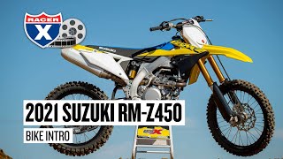 2021 Suzuki RMZ450 Motorcycle Bike Introduction Test  Racer X Films [upl. by Conal]