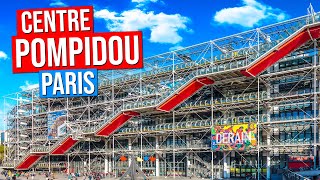 CENTRE POMPIDOU in Paris France  BEAUBOURG Museum Architecture Escalator Stravinsky Fountain [upl. by Sinnej]