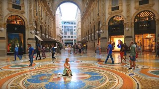 MILAN Piazza DUOMO amp Vittorio Emanuele II GALLERY Italy walking tour 4k [upl. by Leighton]