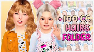 100 TODDLER amp KIDS HAIRS CC FOLDER 🧚‍♂️ The Sims 4 Custom Content Showcase  Free Download Links [upl. by Apfelstadt]