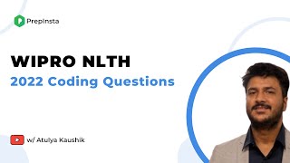 Wipro NLTH 2022 Coding Questions and Answers [upl. by Halehs570]