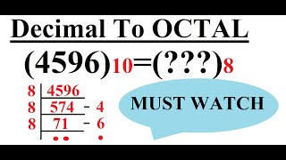 Decimal to OCTAL conversion Number Systems [upl. by Atnes]