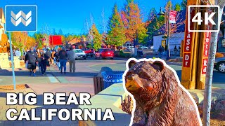 4K 🎄 Big Bear Lake Village California USA  Walking Tour amp Travel Guide 🎧 Binaural Sound [upl. by Ahseneuq]