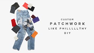 HOW TO Patchwork Jeans like Philllllthy  GA004 [upl. by Rhiana]