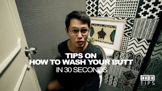 How to Poop and clean yourself with a Bidet  30 Second Tips [upl. by Ezri189]