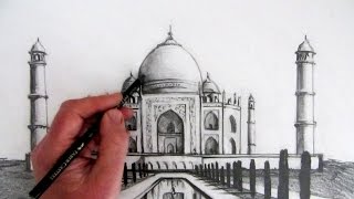 How to Draw the Taj Mahal Narrated Step by Step [upl. by Imik427]