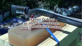 1 ounce 12 gauge slug fired into ballistic gel [upl. by Pantin]