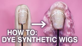 How To Dye a Synthetic Wig Method for Lace Fronts [upl. by Terryl]