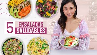 5 Ensaladas Saludables Fáciles y Económicas🥗 Yovana [upl. by Avla219]